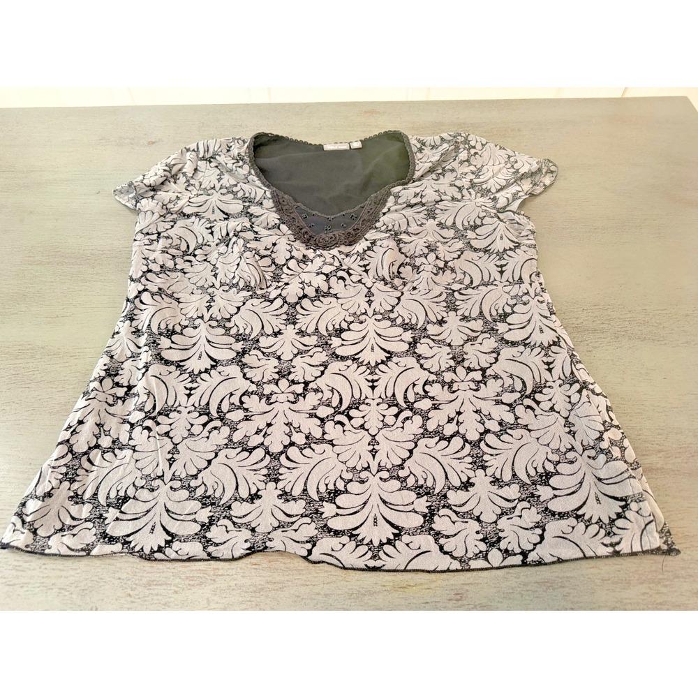 gray black APT 9 plus size blouse shirt 1X